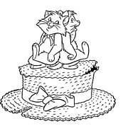 coloriage aristochat les chatons dansent sur un chapeau